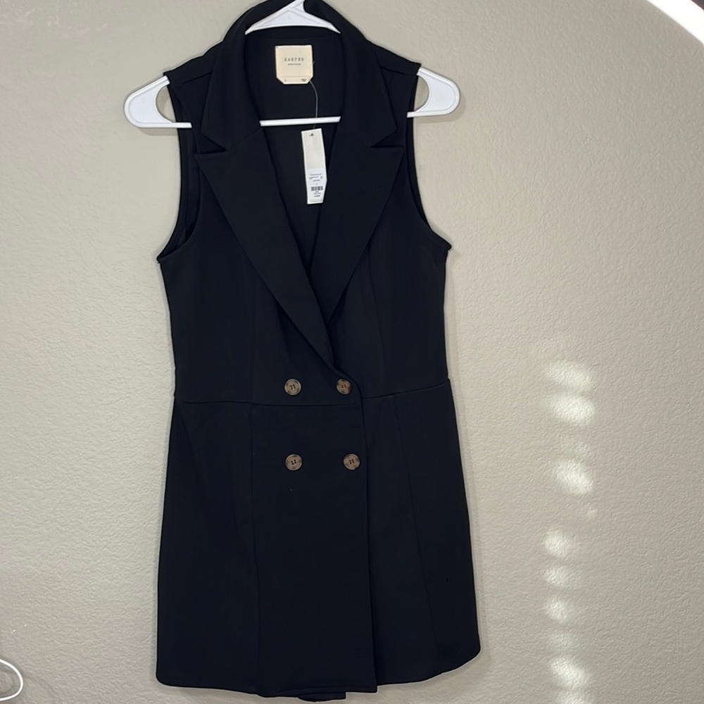 Francesca's black button up romper NWT